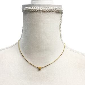 vintage ph women gold tone necklace Bead Choker Minimal Ball Collar